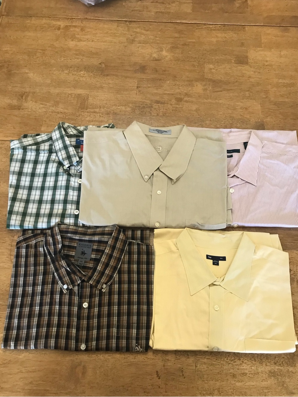 Bundle Lot of 5 Men’s Button Down Long Sleeve Dress Shirt 2XL XXL Duck Head Gap